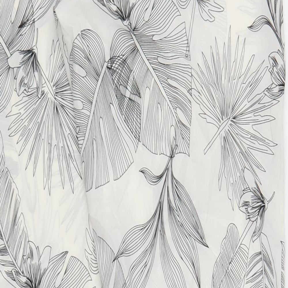 Preworn Womens White Floral Bloomer Trousers Size 10 L29 in