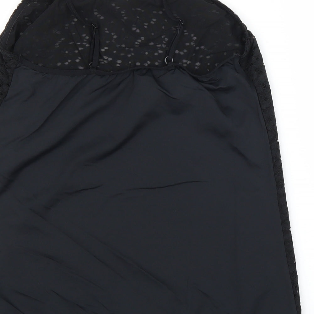 Preworn Womens Black Floral Camisole Blouse Size M