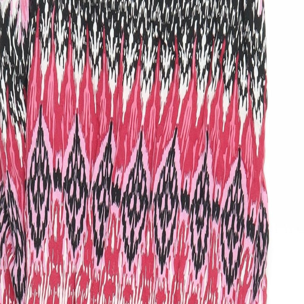 Select Womens Pink Geometric Maxi Size L