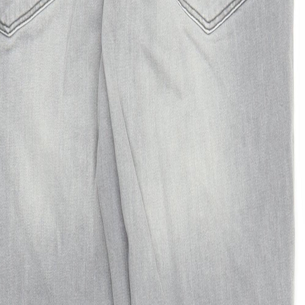 Preworn Mens Grey Denim Straight Jeans Size 26 in L25 in