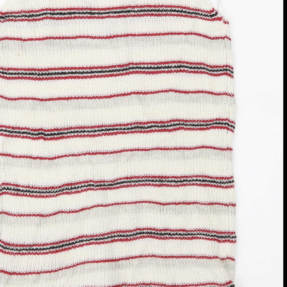 Papaya Womens Beige Striped Vest Jumper Size 8