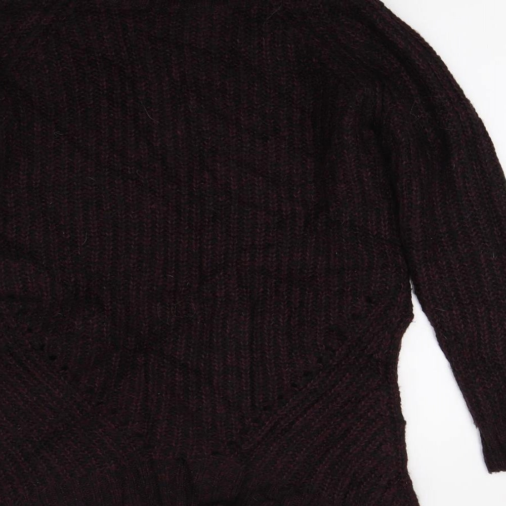 Papaya Womens Red Knit Pullover Jumper Size S