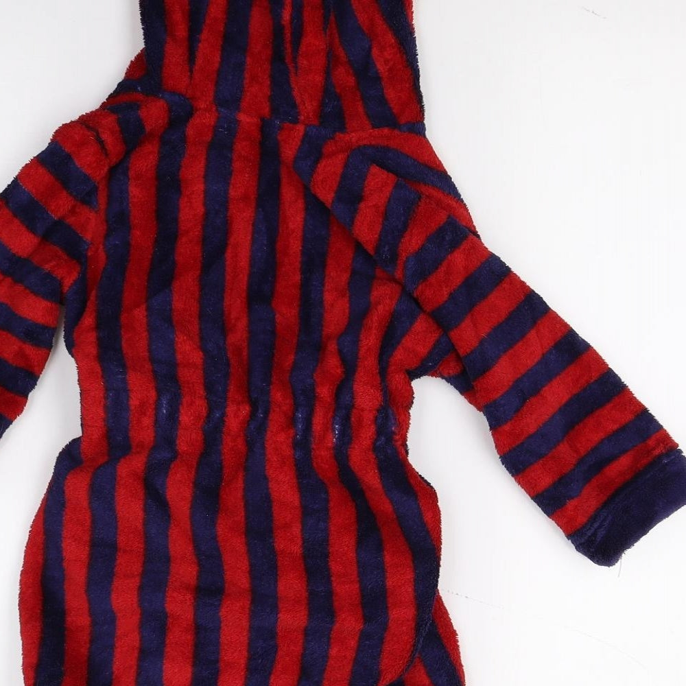 Mini Club Boys Red Striped Fleece Gown Size 2 Years