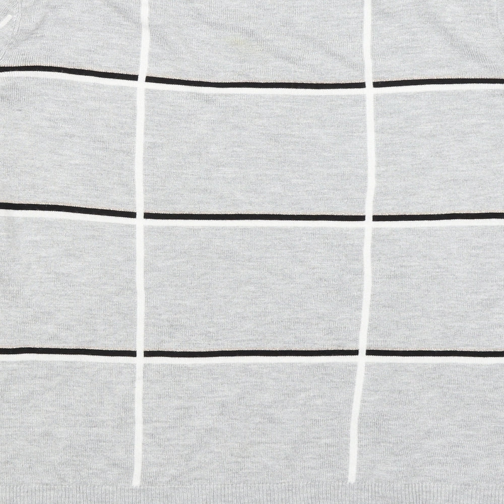 NEXT Womens Grey Check Pullover Jumper Size 10