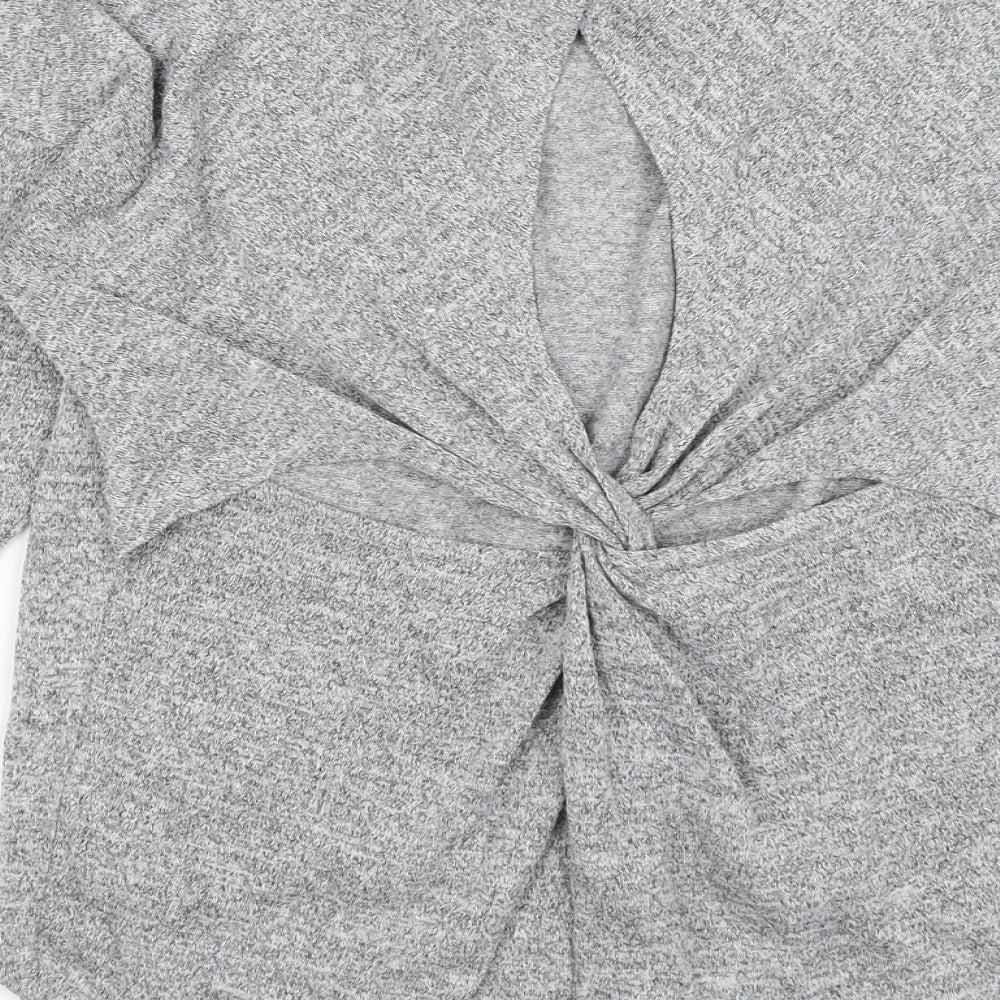 Miss Selfridge Womens Grey Basic T-Shirt Size 8