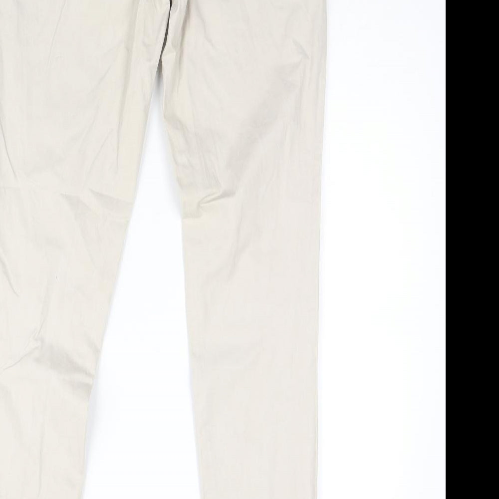Brand and care label for Red Herring women’s beige trousers, size UK 8, 30-inch leg