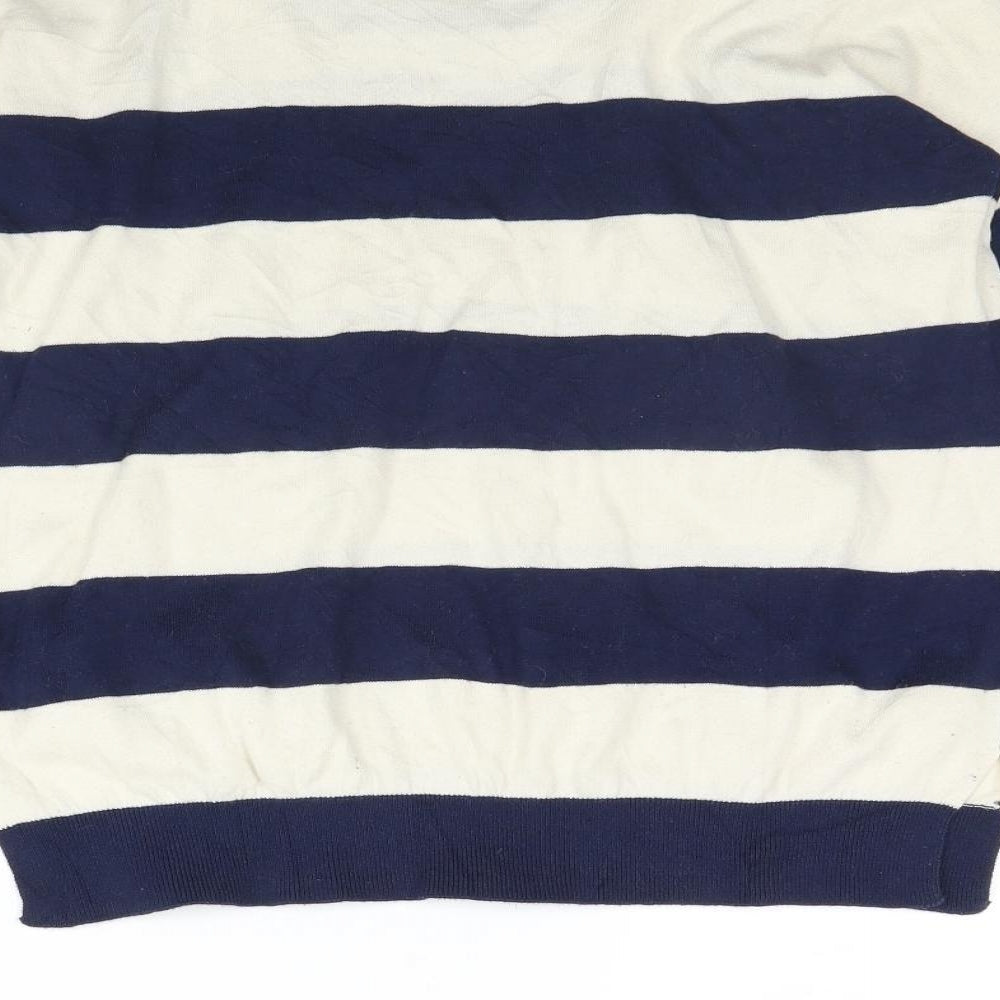 New Look Womens Beige Striped Pullover Jumper Size 10