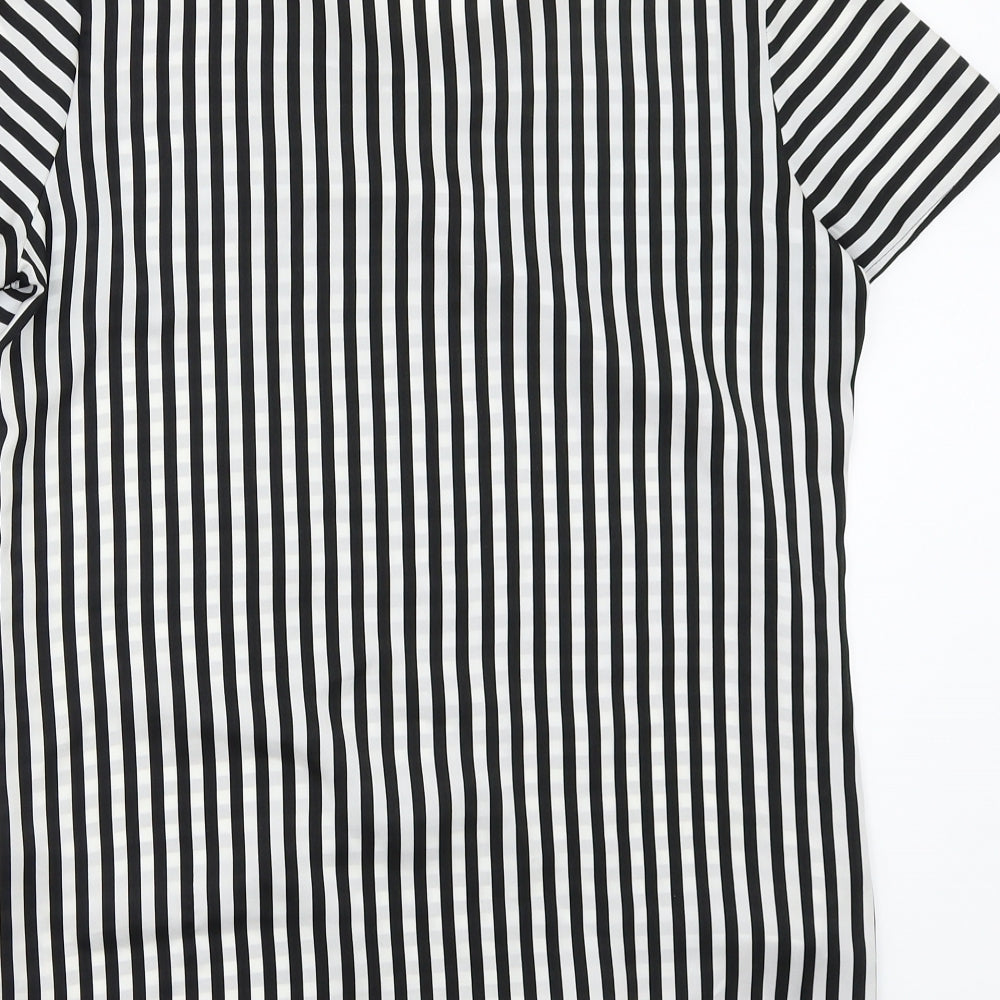 George Womens White Striped Basic T-Shirt Size 8