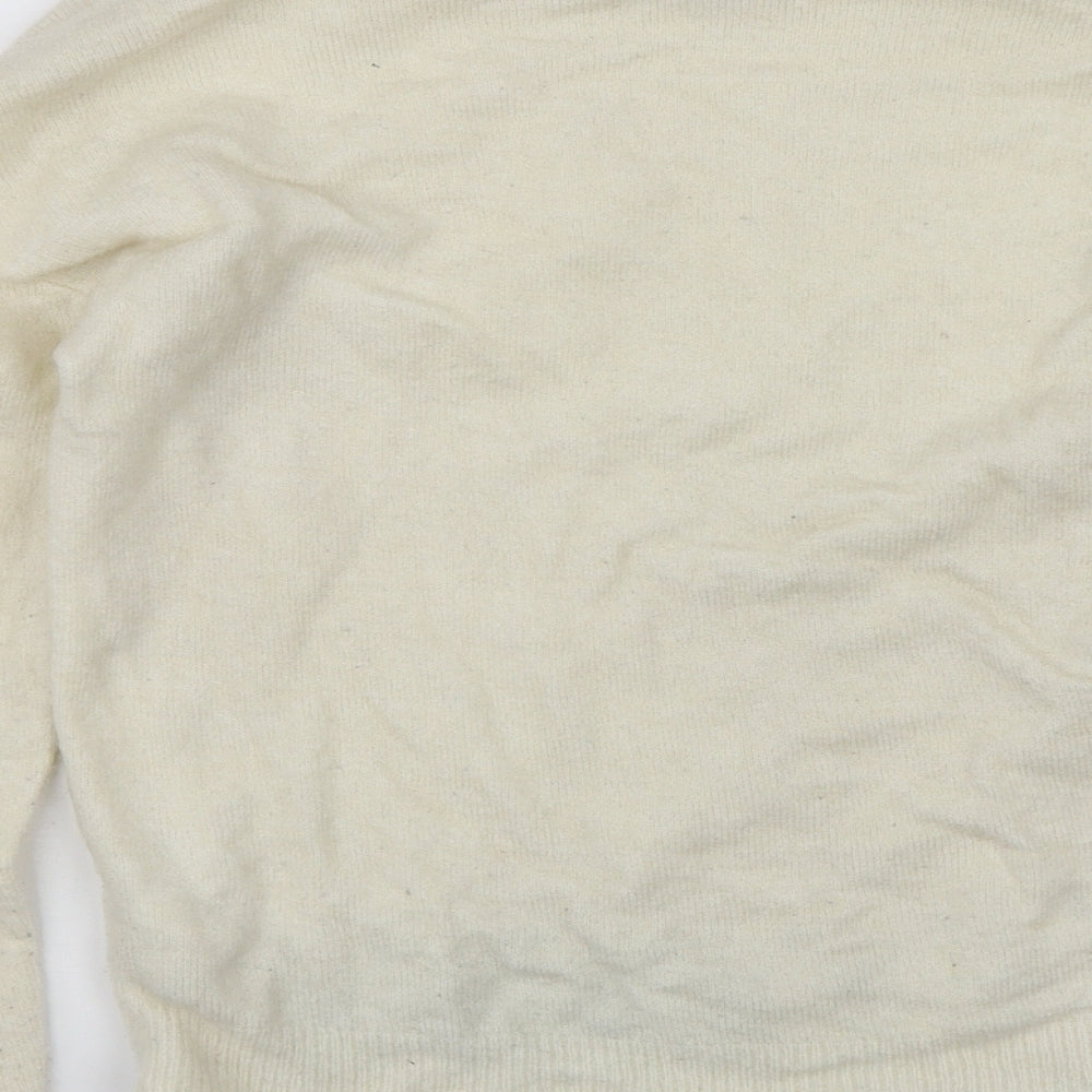 Miss Selfridge Womens White Pullover Jumper Size 10