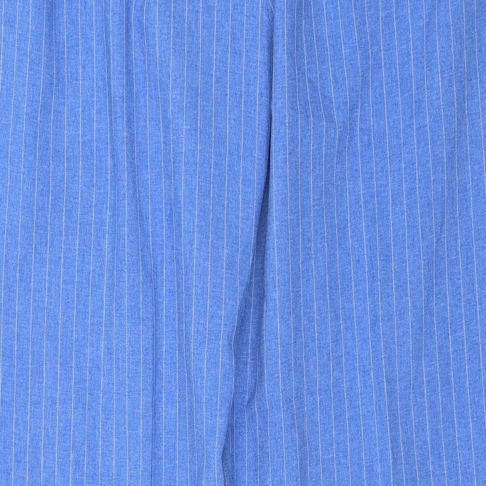 Daxon Womens Blue Striped Capri Trousers Size 16 L26 in