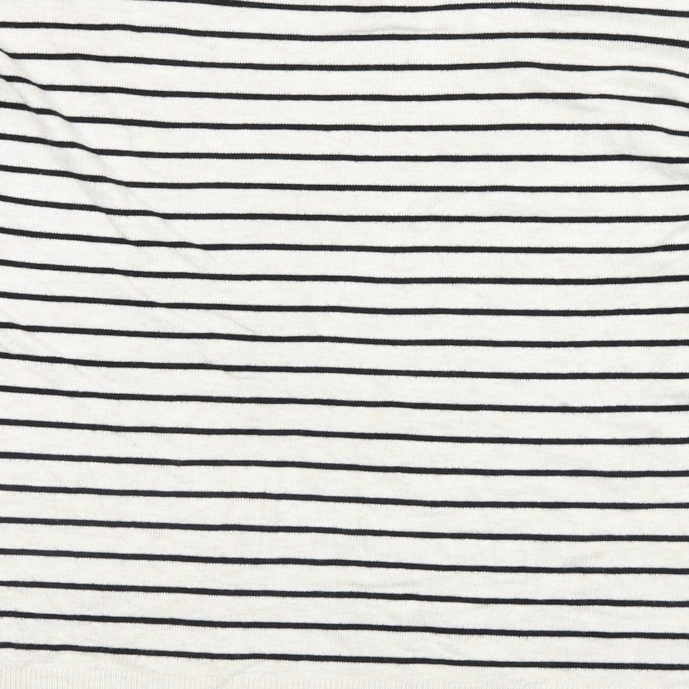 Nine Womens White Striped Pullover Jumper Size 14