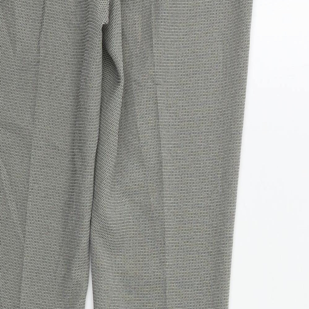 Linea Womens Grey Houndstooth Trousers Size 10 L30 in