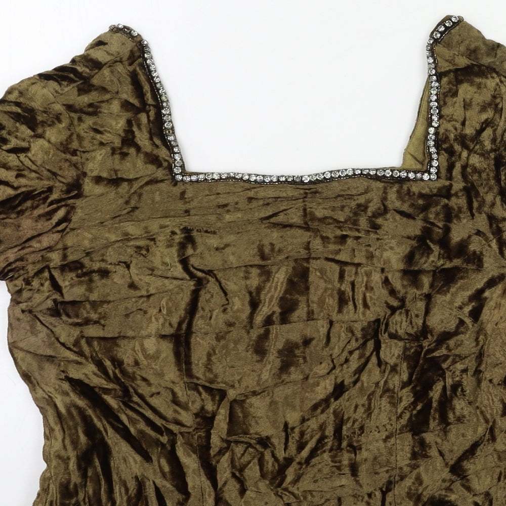 Preworn Womens Beige Basic Blouse Size M