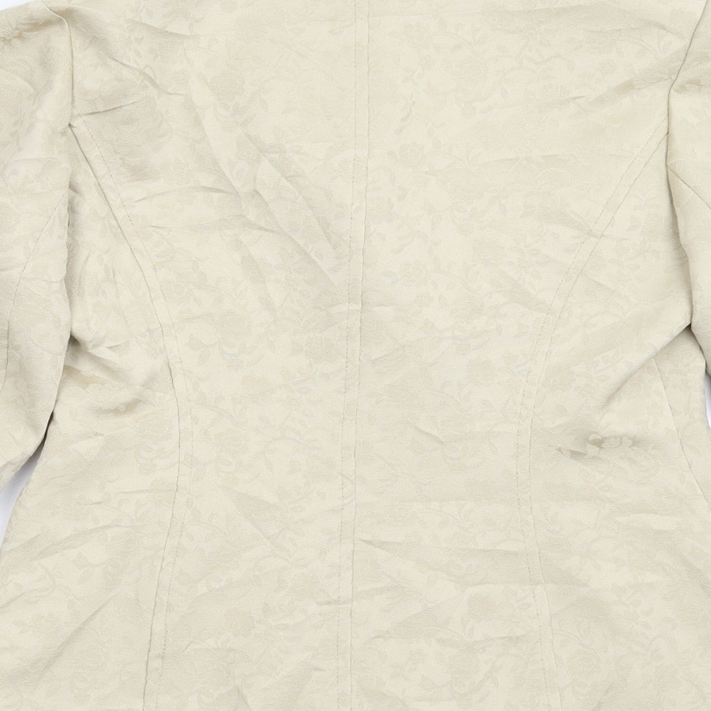 Ice Womens Gold Floral Jacket Blazer Size 14