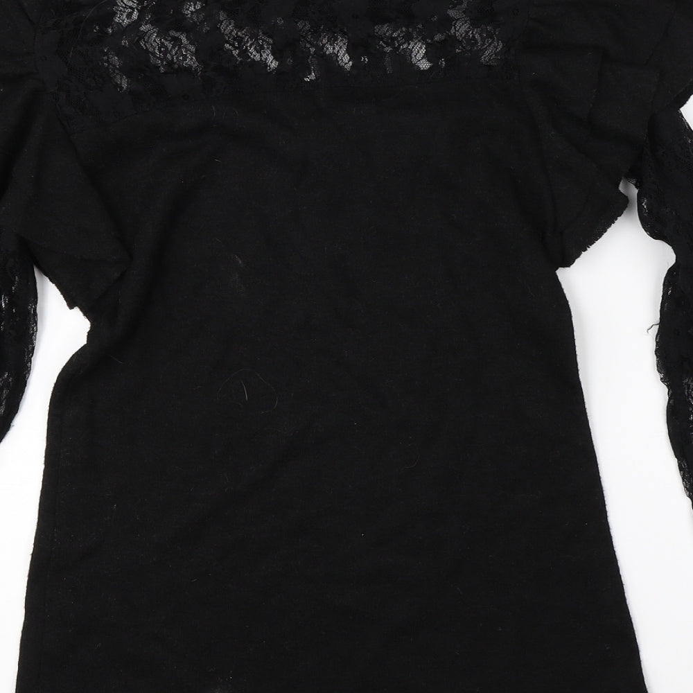 Preworn Womens Black Basic Blouse Size L