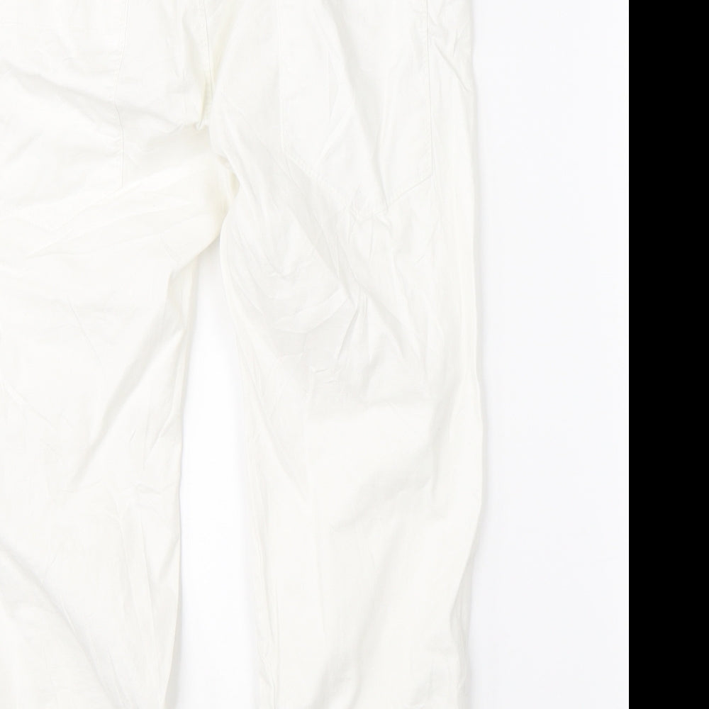 Zebra Womens White Cropped Trousers Size M L20 in