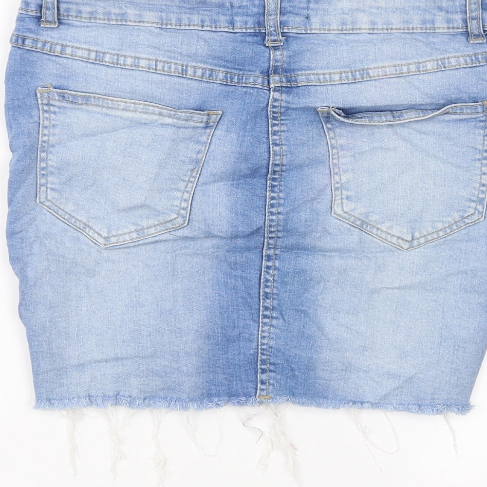 PARISIAN Womens Blue Denim A-Line Skirt Size 10