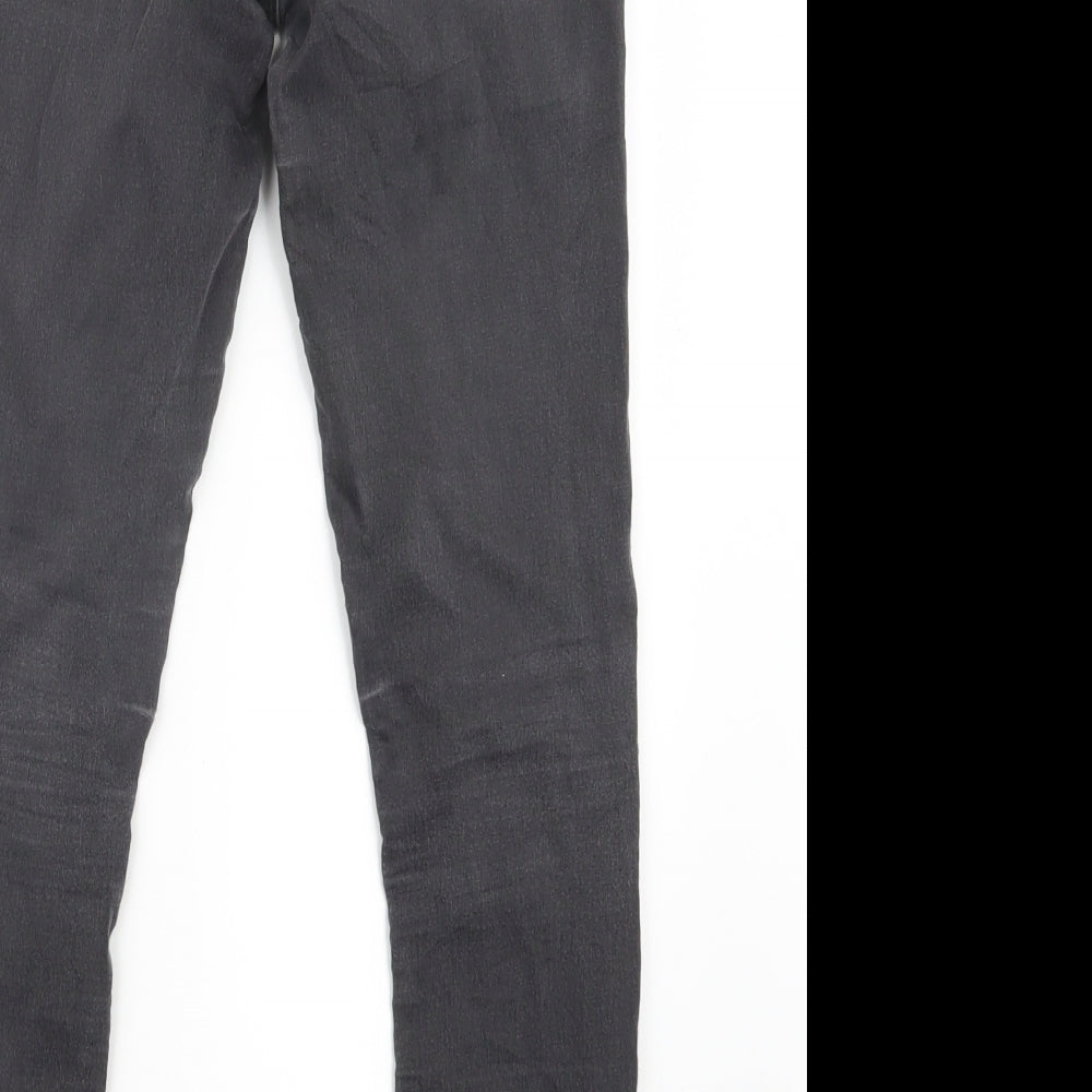 Topshop Womens Black Denim Straight Jeans Size 25 in L26 in