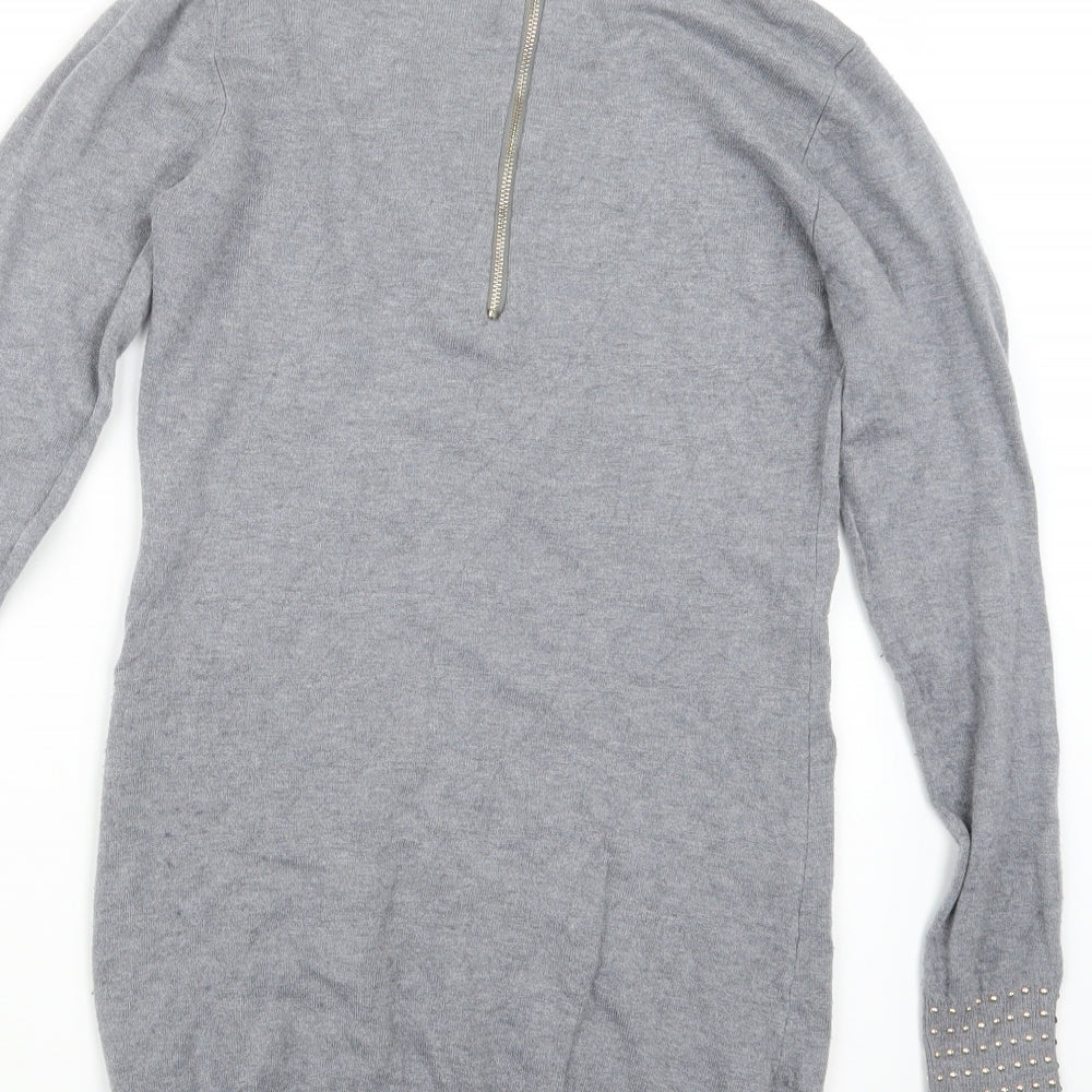 Minority Womens Grey Knit Pullover Jumper Size S