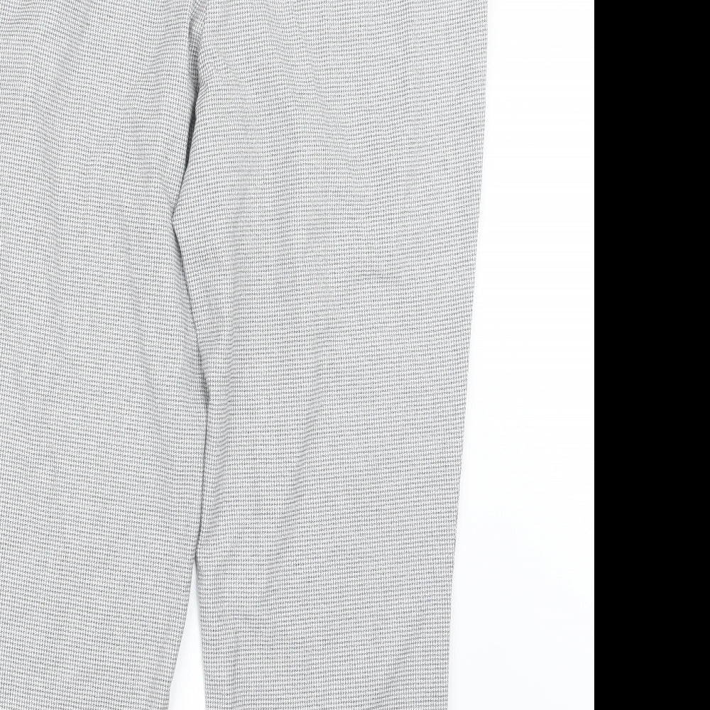 Carolina Belle Womens Grey Houndstooth Trousers Size 14 L25.5 in