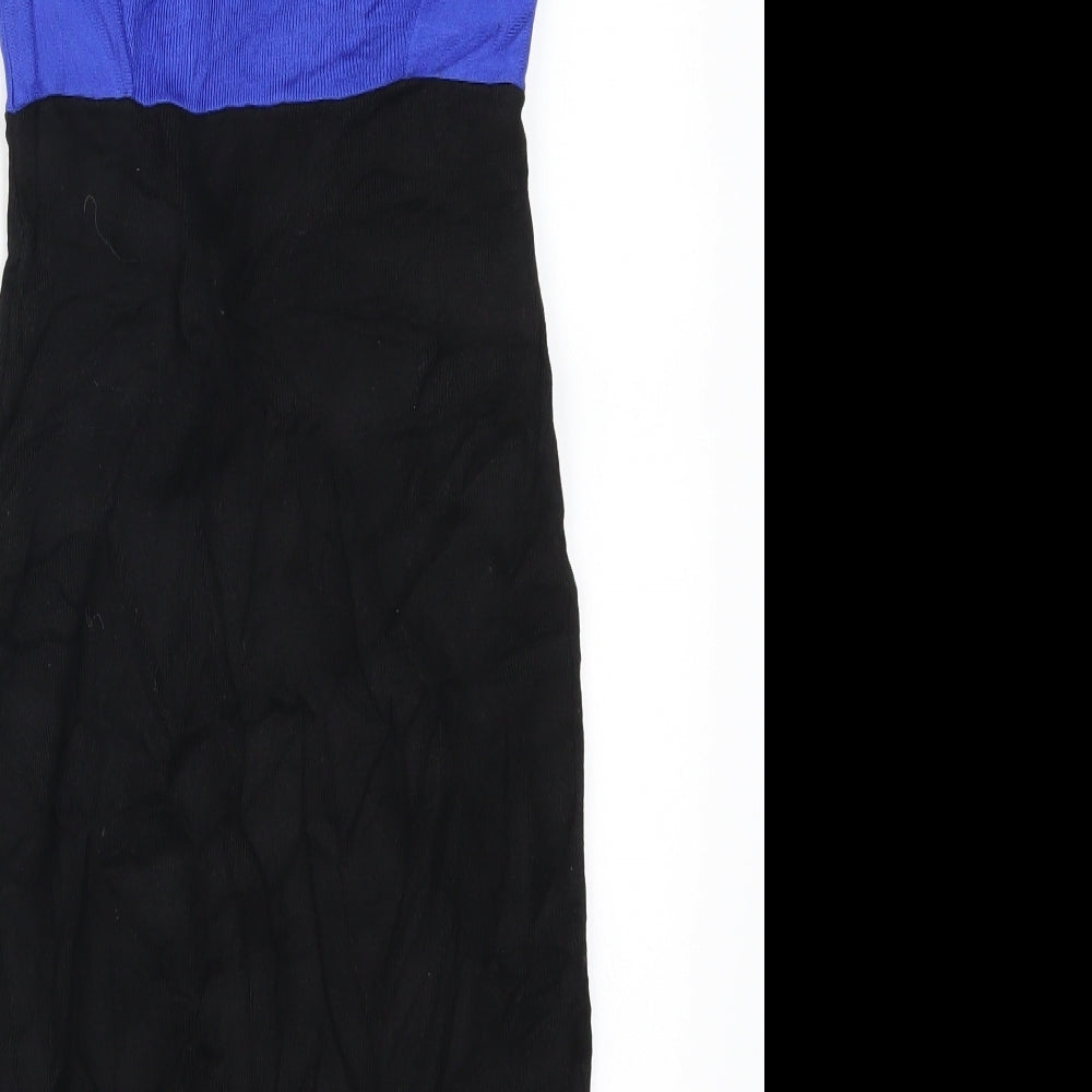 Topshop Womens Black Colourblock Pencil Dress Size 6 - Blue
