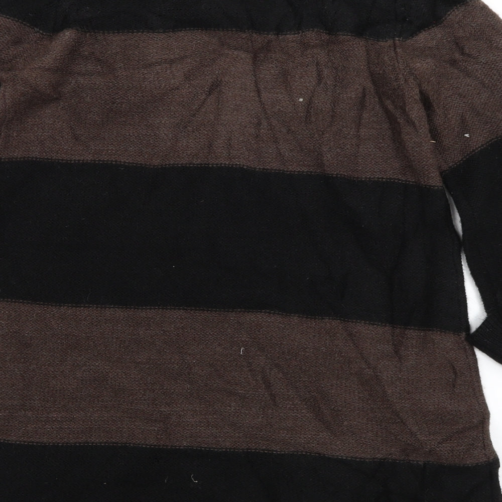 Marks & Spencer Womens Brown Striped Knit Pullover Jumper Size 12