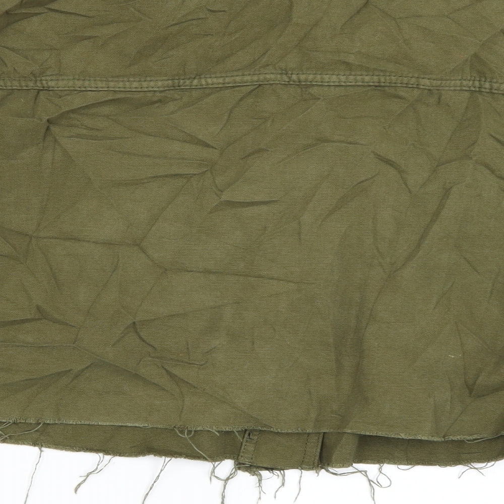 Topshop Womens Green Denim Jacket Size S