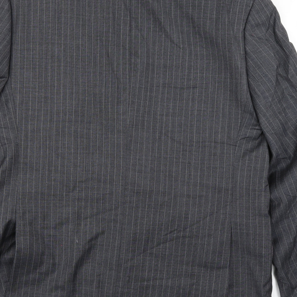 M&S Collection Mens Grey Striped Jacket Blazer Size 40