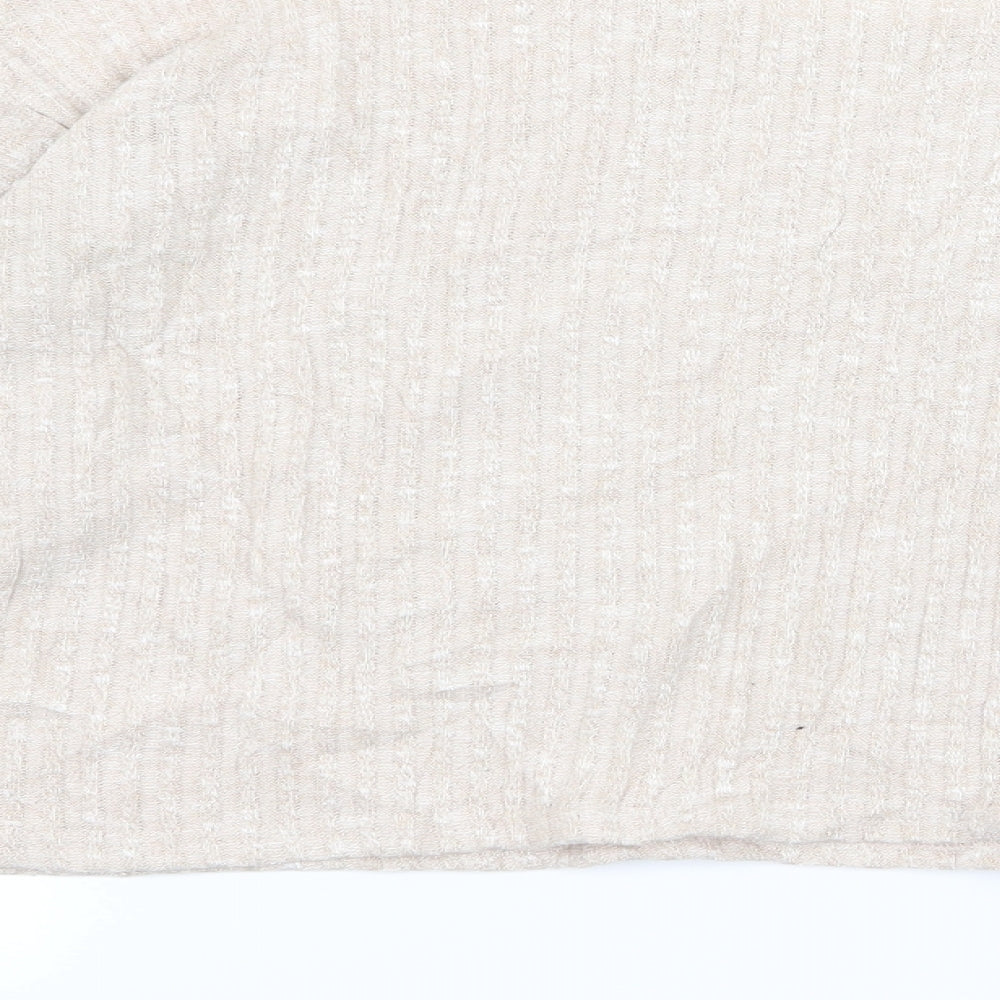 Topshop Womens Beige Basic T-Shirt Size 8