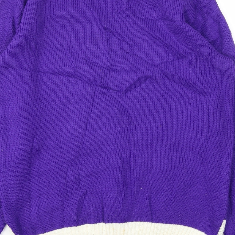 BONNOCKBURN Mens Purple Animal Print Pullover Sweatshirt Size S