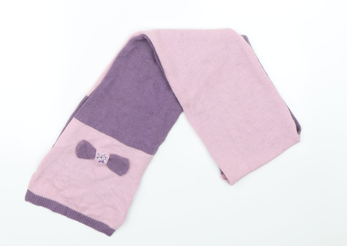 Alice Hannah Womens Purple Striped Knit Scarf