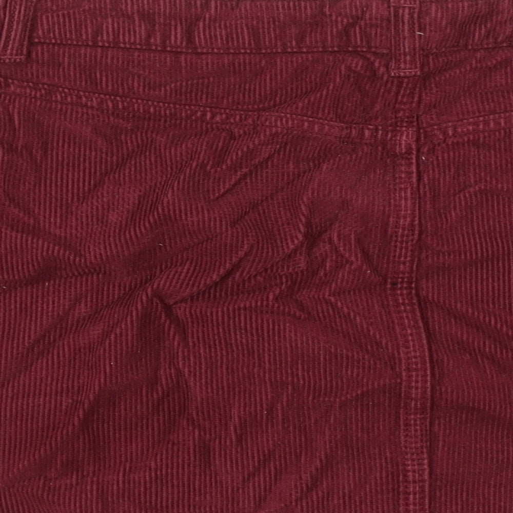 Topshop Womens Purple Corduroy Straight & Pencil Skirt Size 10