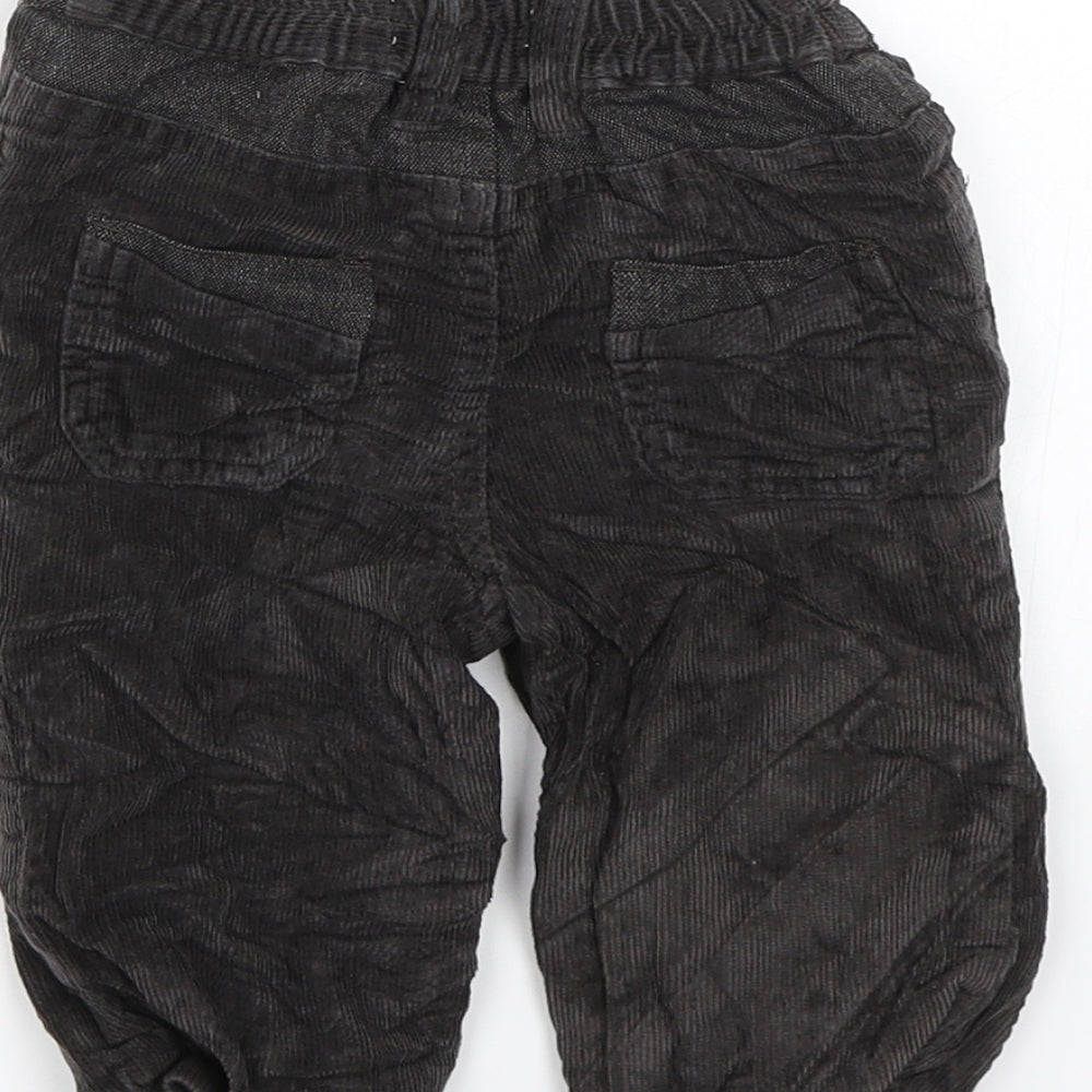 M&Co Boys Black Corduroy Jogger Trousers Size 6-9 Months