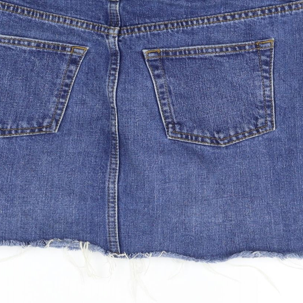 Topshop Womens Blue A-Line Skirt Size 8