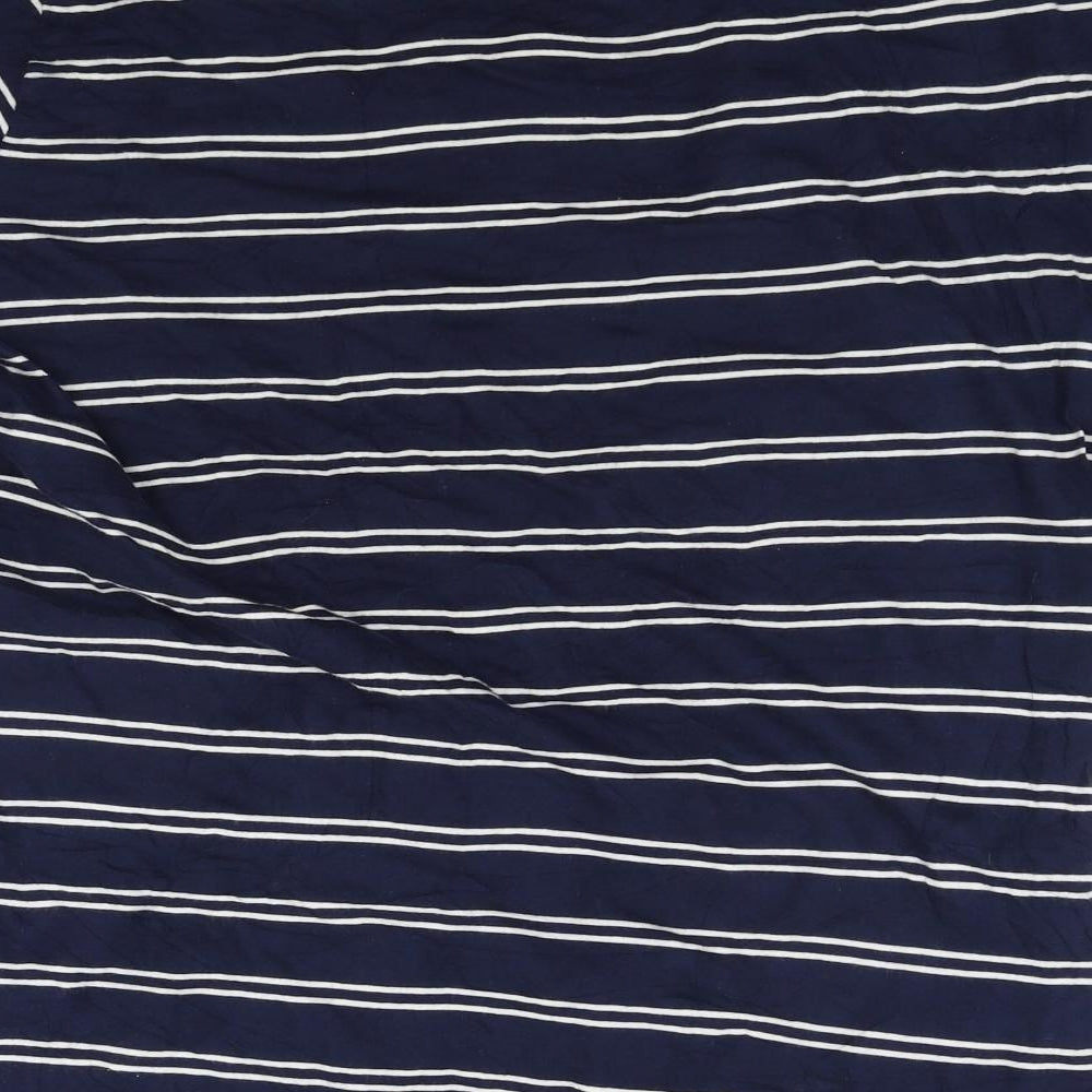 Marks & Spencer Womens Blue Striped Basic Polo Size L