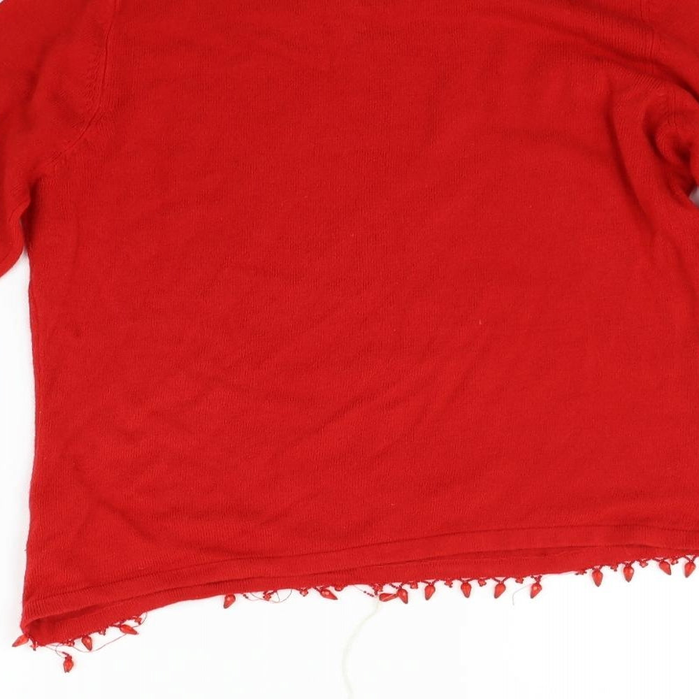 kiran designs Womens Red Pullover Jumper Size M