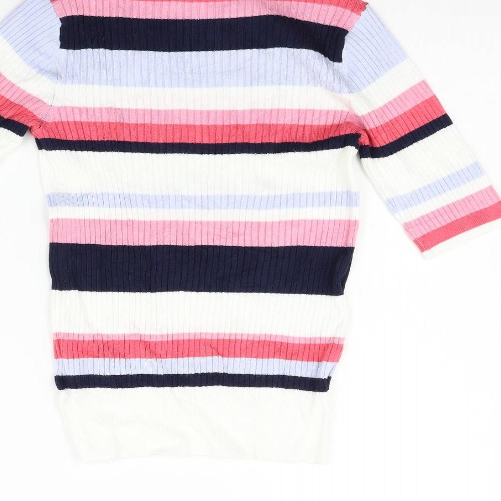 Marks & Spencer Womens Multicoloured Striped Pullover Jumper Size S