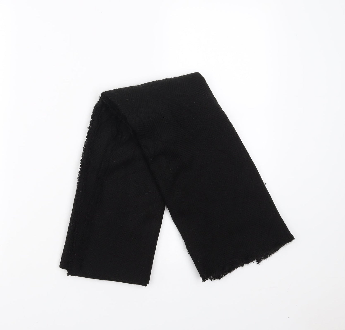Preworn Womens Black Herringbone Scarf