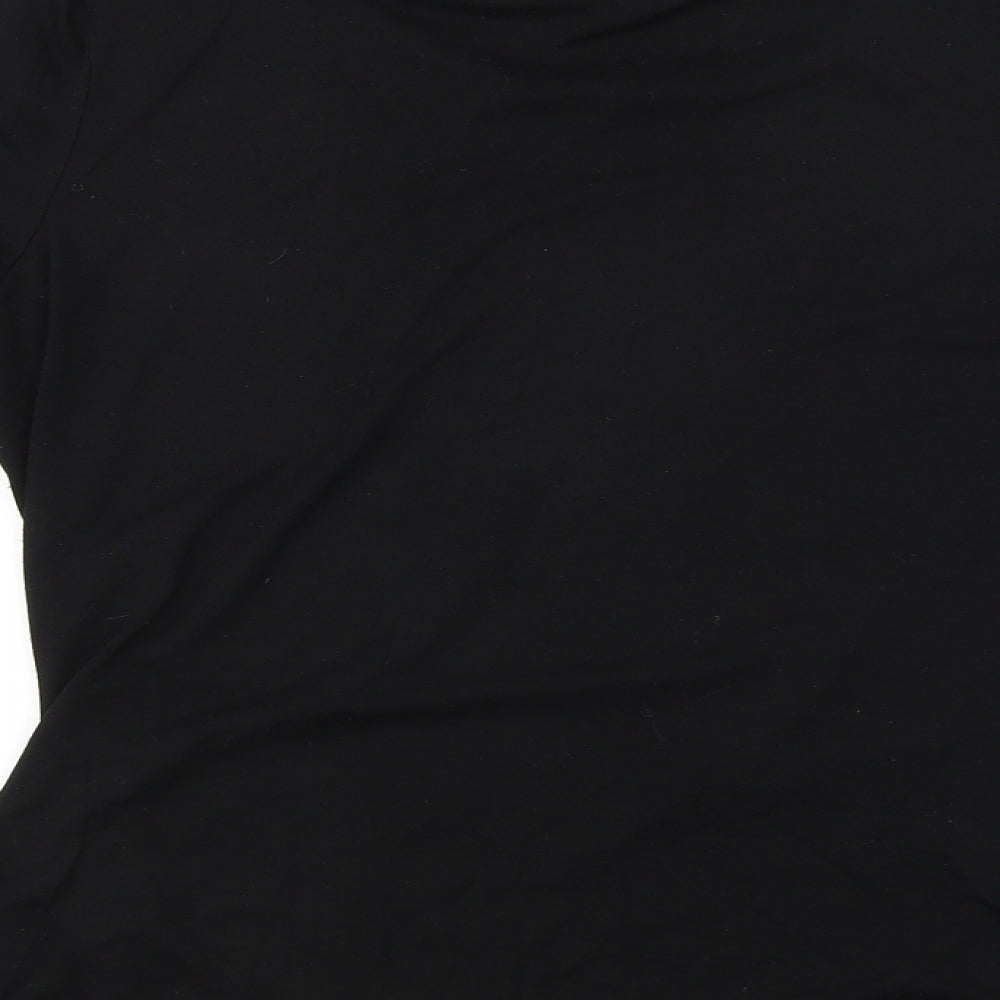 Belle Vere Womens Black Rayon Basic T-Shirt Size L