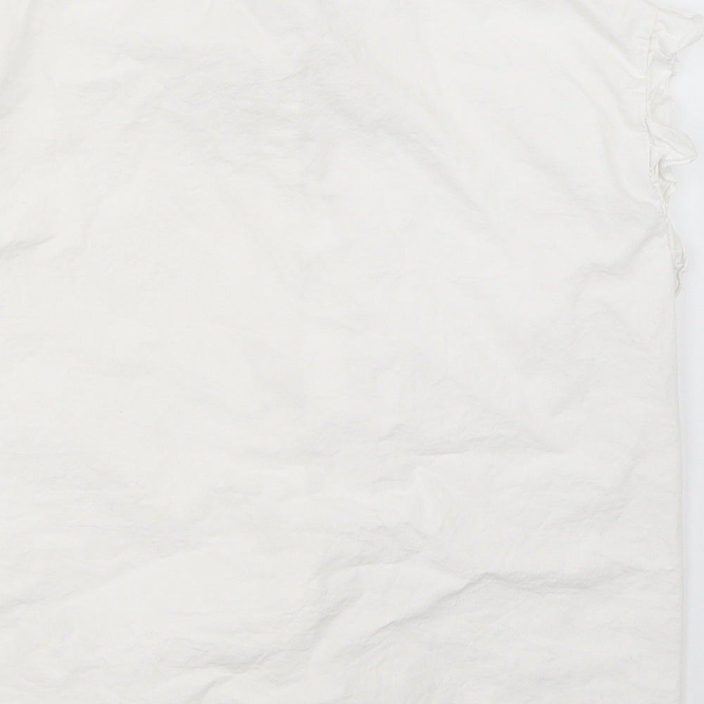 River Island Girls White Basic Button-Up Size 7-8 Years