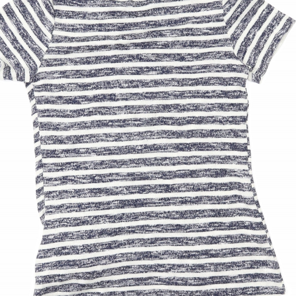 TU Womens Blue Striped Pullover Jumper Size 10