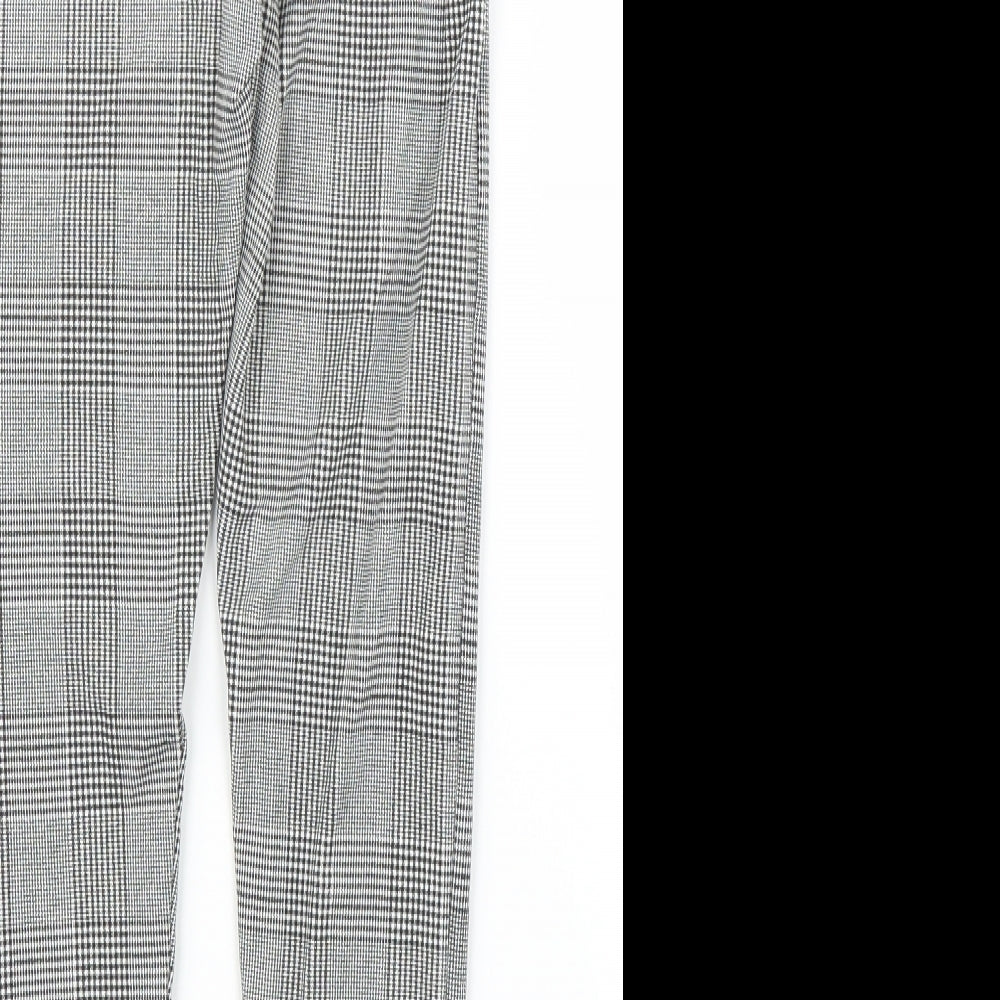 H&M Girls Grey Plaid Capri Trousers Size 10-11 Years