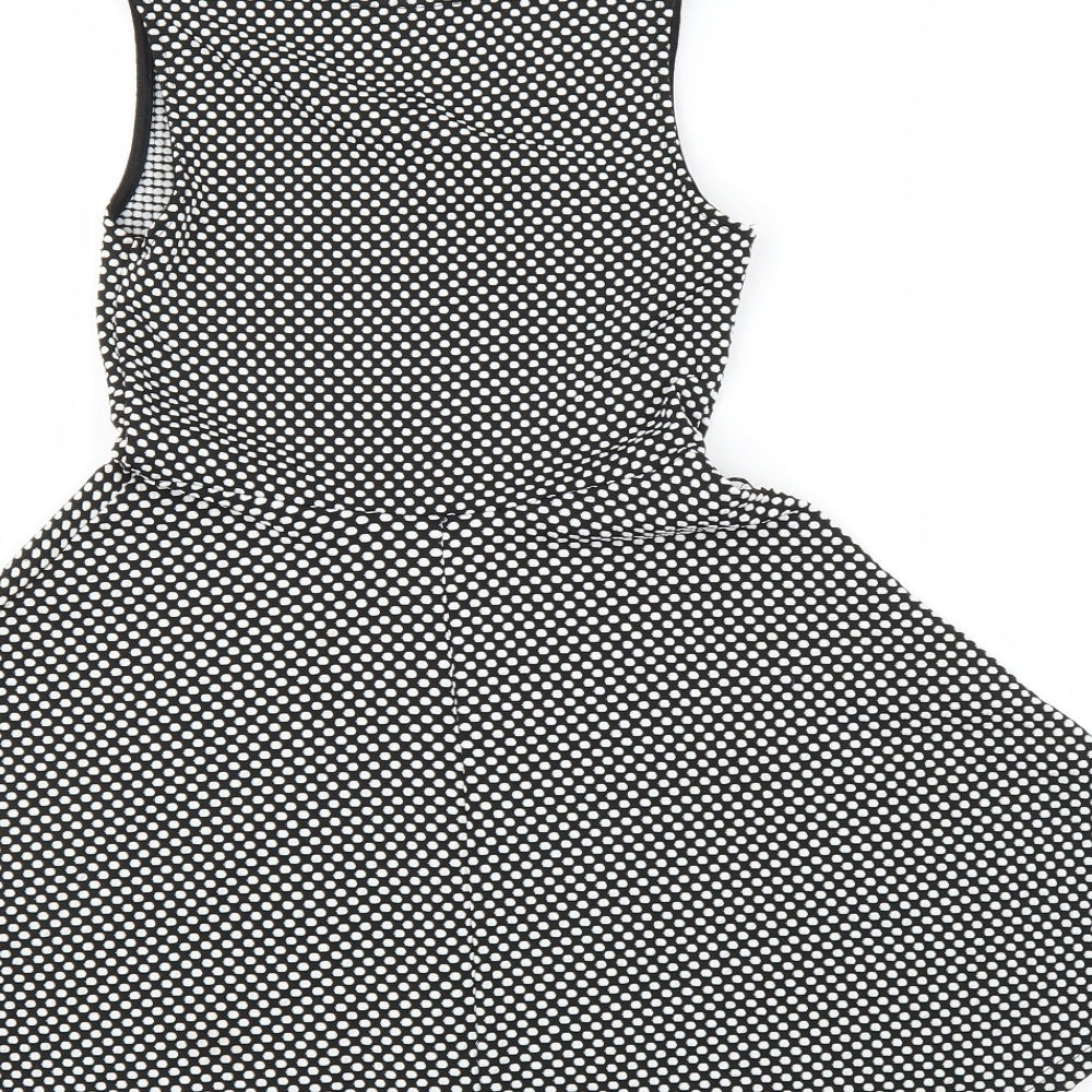 Young Dimension Girls Black Polka Dot A-Line Size 9-10 Years