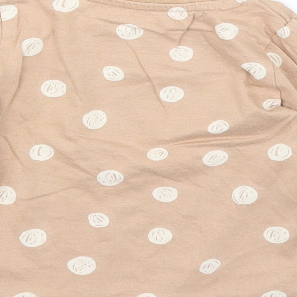 Nutmeg Girls Beige Polka Dot Basic T-Shirt Size 12-18 Months