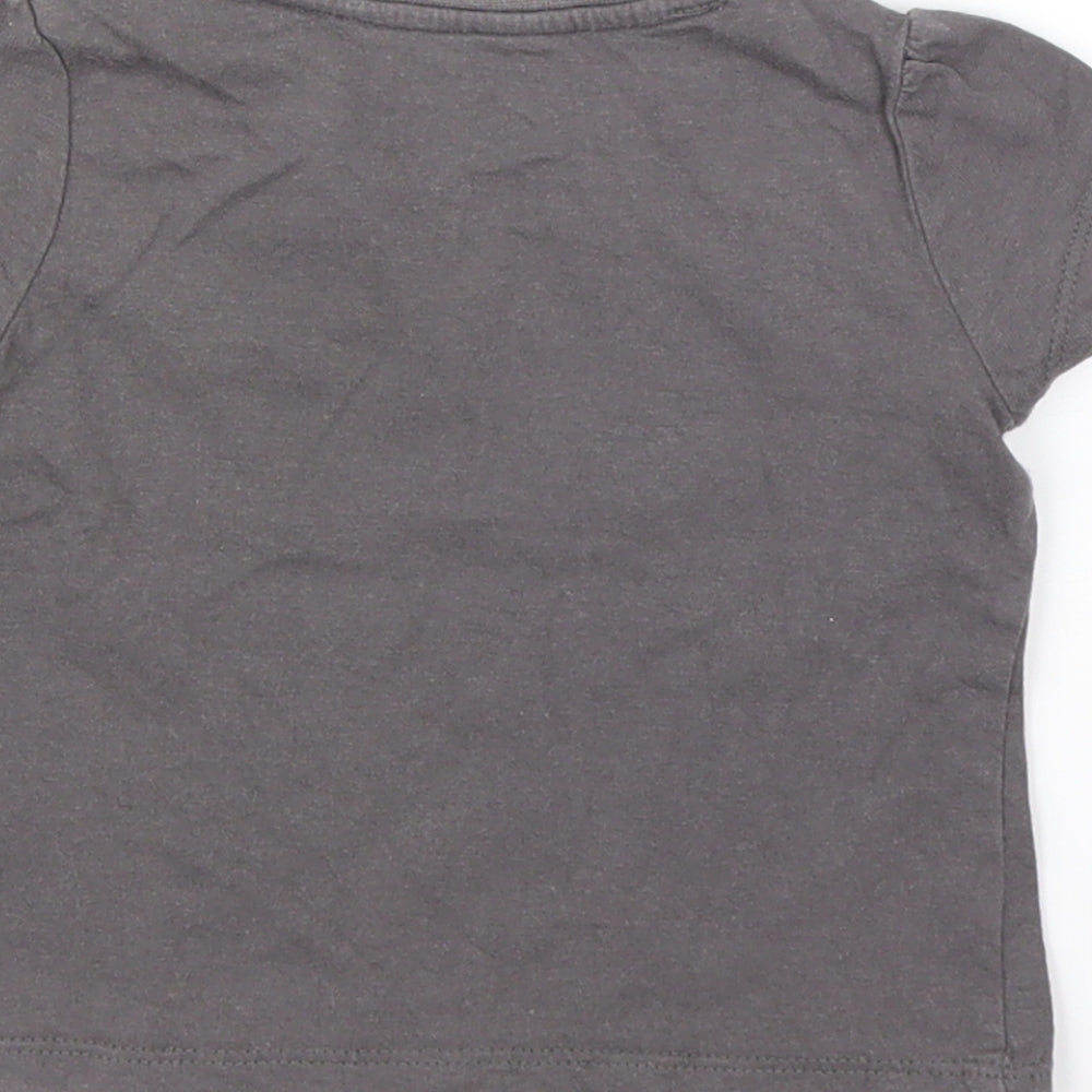 Primark Girls Grey Basic T-Shirt Size 9-12 Months