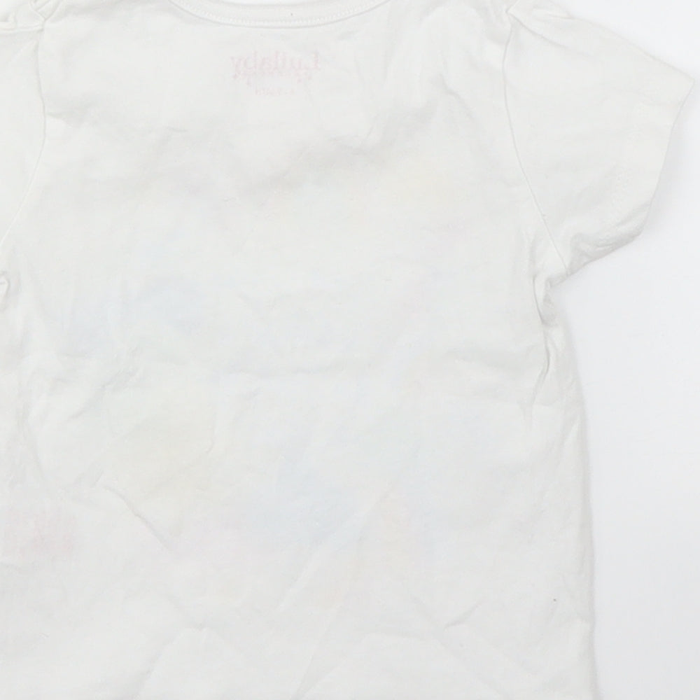 Lullaby Girls White Basic T-Shirt Size 6-9 Months - Rainbows