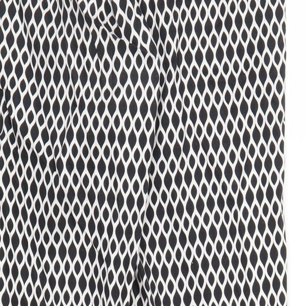 H&M Womens Black Argyle/Diamond Pedal Pusher Trousers Size 8 L26 in