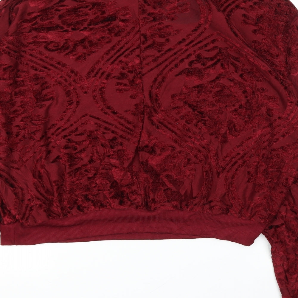 Topshop Womens Purple Floral Pullover Jumper Size 12