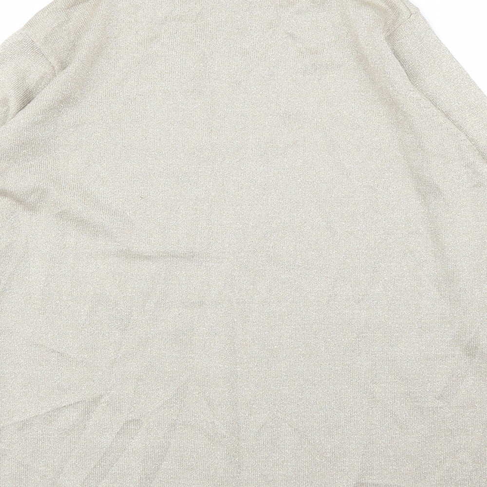 Bonmarché Womens Gold Pullover Jumper Size L - Pearls