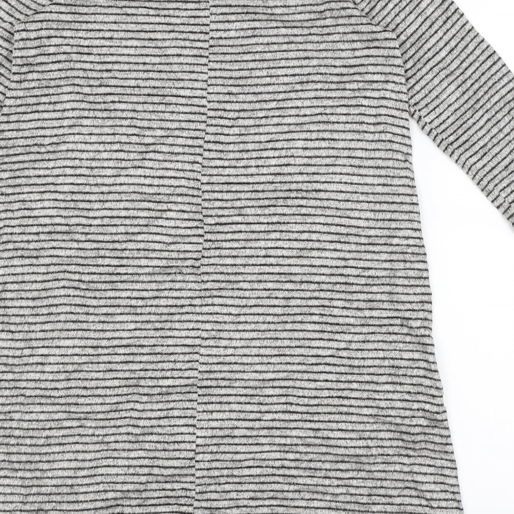 Atmosphere Womens Grey Striped T-Shirt Dress Size 8